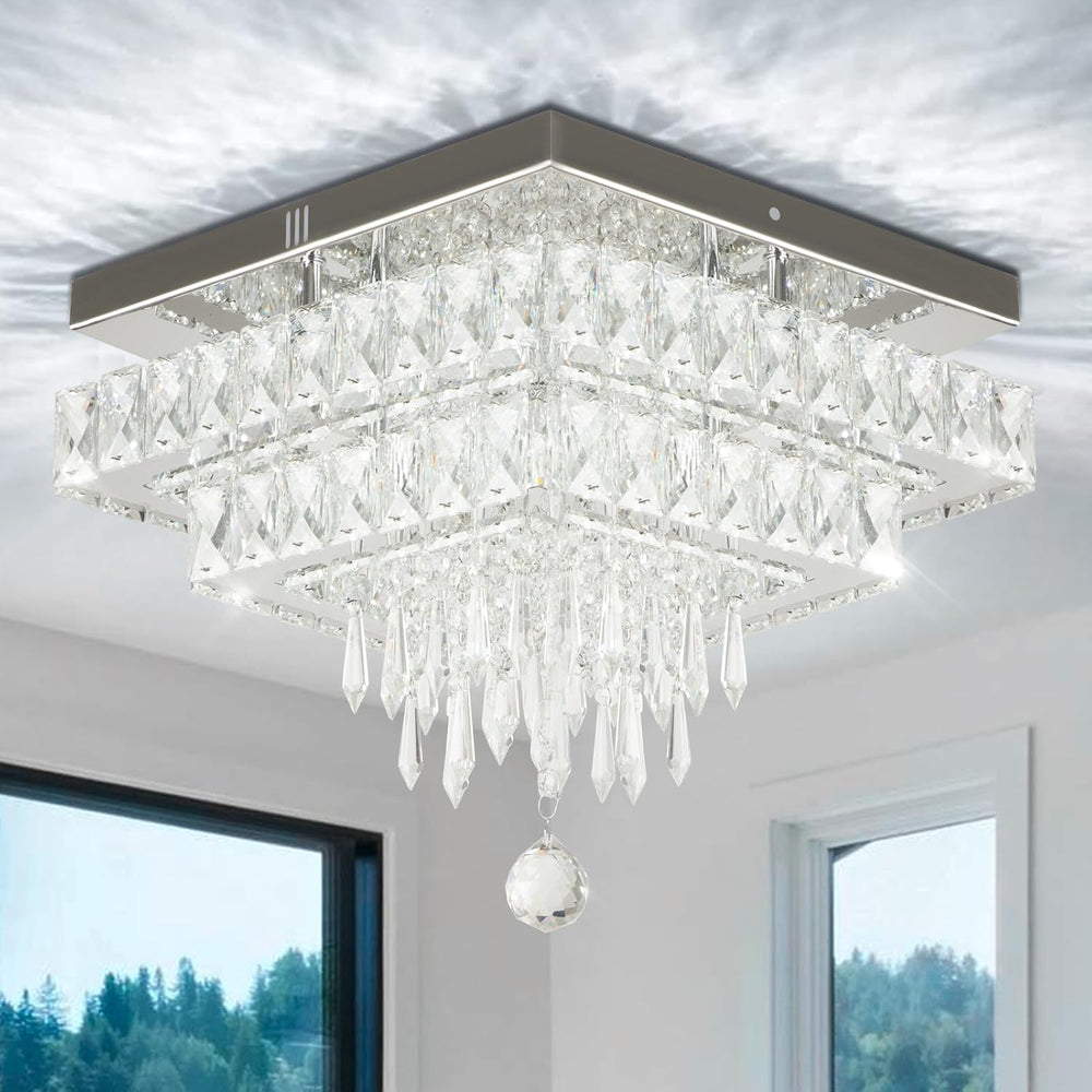 Crystal Chandeliers 13'' Modern LED Ceiling Light