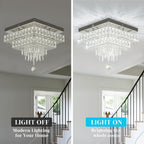 Crystal Chandeliers 13'' Modern LED Ceiling Light