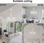 Crystal Chandeliers Ceiling Light 6 Lights Modern Living
