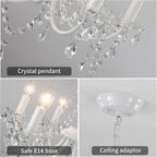 Crystal Chandeliers Ceiling Light 6 Lights Modern Living