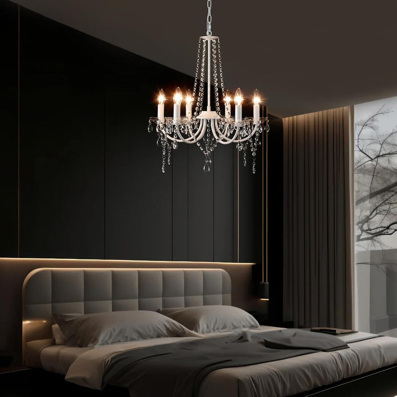 Crystal Chandeliers Ceiling Light 6 Lights Modern Living