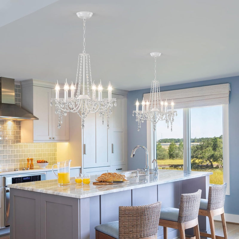 Crystal Chandeliers Ceiling Light 6 Lights Modern Living