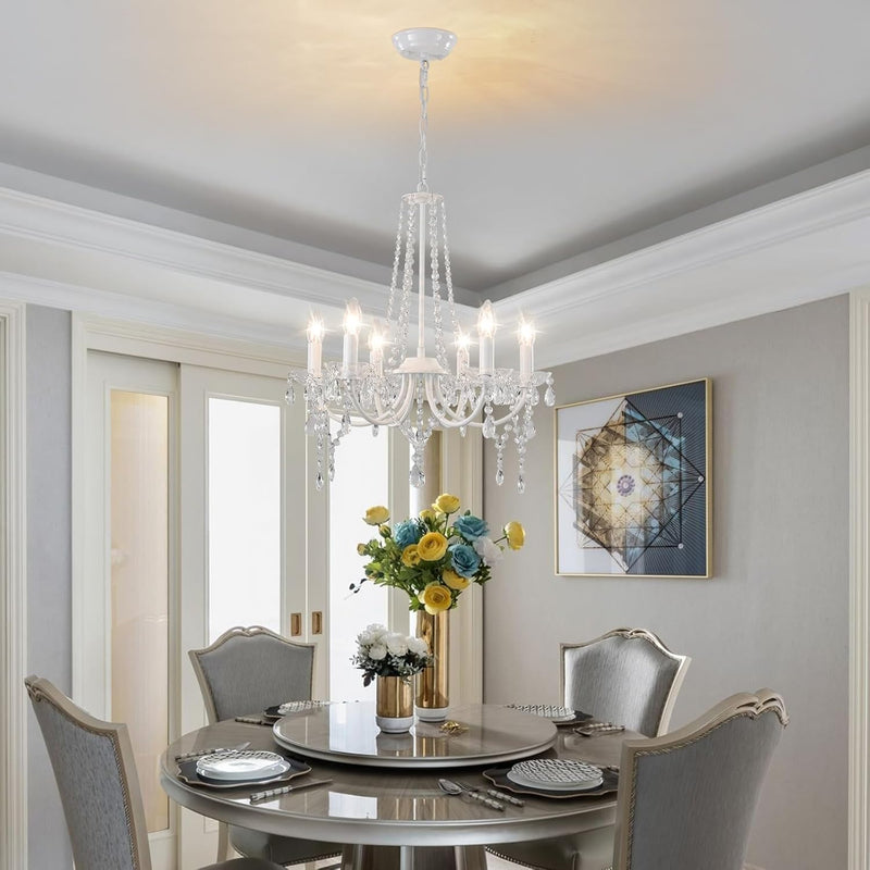 Crystal Chandeliers Ceiling Light 6 Lights Modern Living