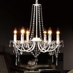 Crystal Chandeliers Ceiling Light 6 Lights Modern Living