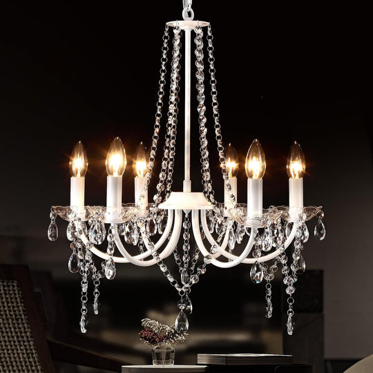 Crystal Chandeliers Ceiling Light 6 Lights Modern Living