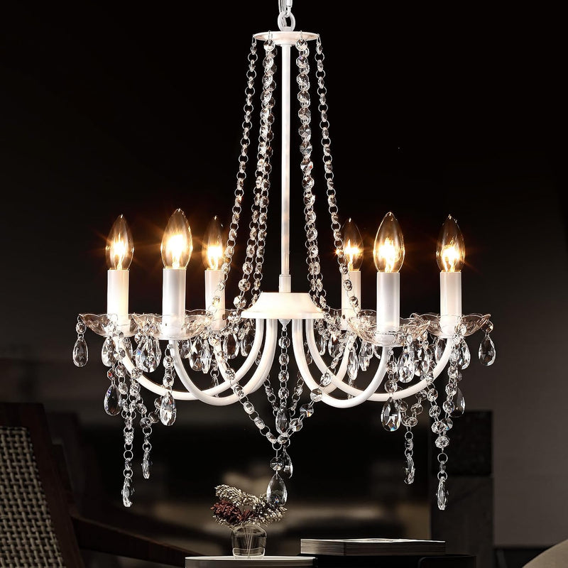Crystal Chandeliers Ceiling Light 6 Lights Modern Living