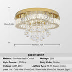 Crystal Chandeliers Ceiling Light for Living Dressing Room