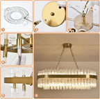 Crystal Chandeliers Flush Mount Ceiling Light Fixture Round