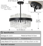 Crystal Chandeliers Flush Mount Ceiling Light Fixture Round