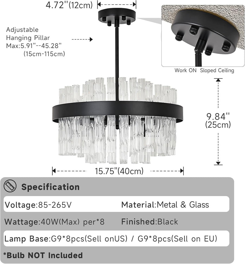 Crystal Chandeliers Flush Mount Ceiling Light Fixture Round