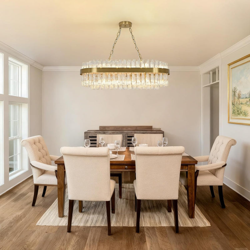 Crystal Chandeliers Flush Mount Ceiling Light Fixture Round
