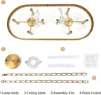 Crystal Chandeliers Flush Mount Ceiling Light Fixture Round
