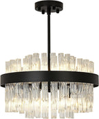 Crystal Chandeliers Flush Mount Ceiling Light Fixture Round