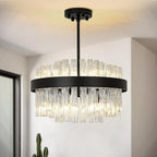 Crystal Chandeliers Flush Mount Ceiling Light Fixture Round