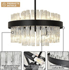 Crystal Chandeliers Flush Mount Ceiling Light Fixture Round
