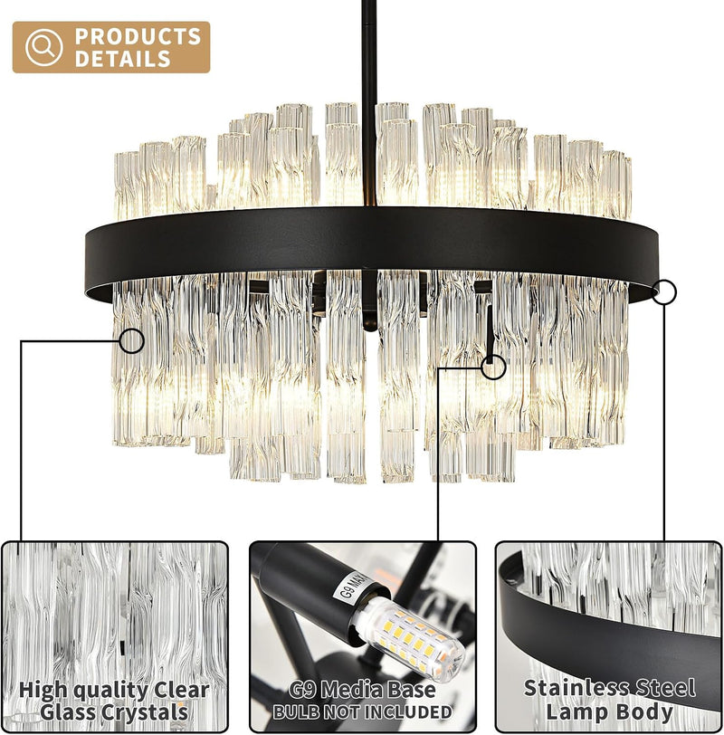 Crystal Chandeliers Flush Mount Ceiling Light Fixture Round