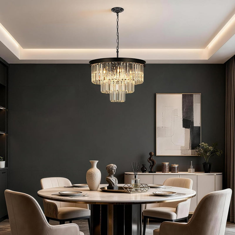 Crystal Chandeliers for Dining Room 9-Lights D20 Inch