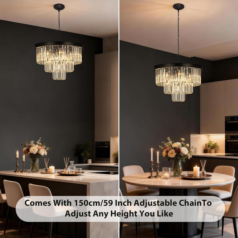 Crystal Chandeliers for Dining Room 9-Lights D20 Inch