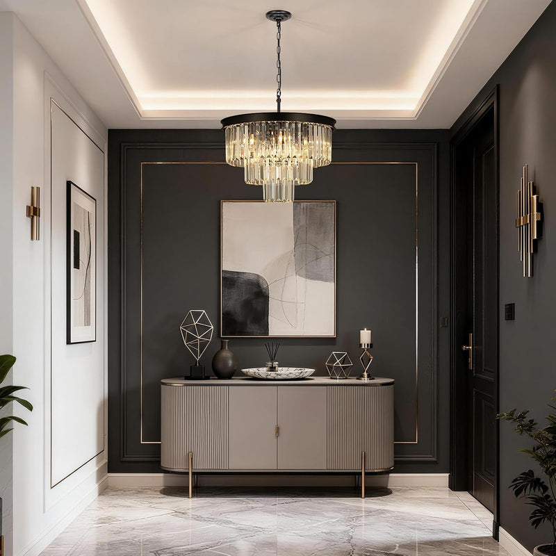 Crystal Chandeliers for Dining Room 9-Lights D20 Inch