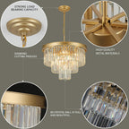 Crystal Chandeliers for Dining Room 9-Lights D20 Inch