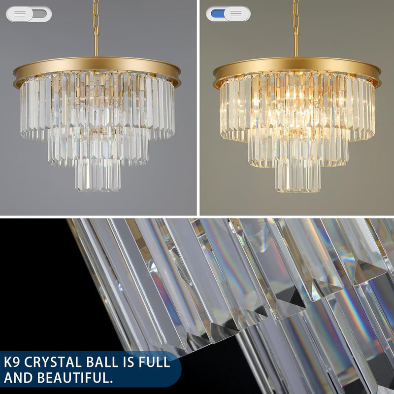 Crystal Chandeliers for Dining Room 9-Lights D20 Inch