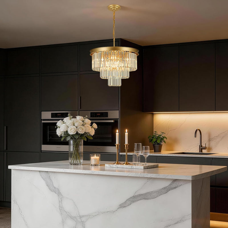 Crystal Chandeliers for Dining Room 9-Lights D20 Inch