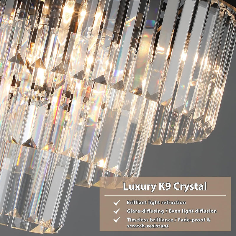 Crystal Chandeliers for Dining Room 9-Lights D20 Inch