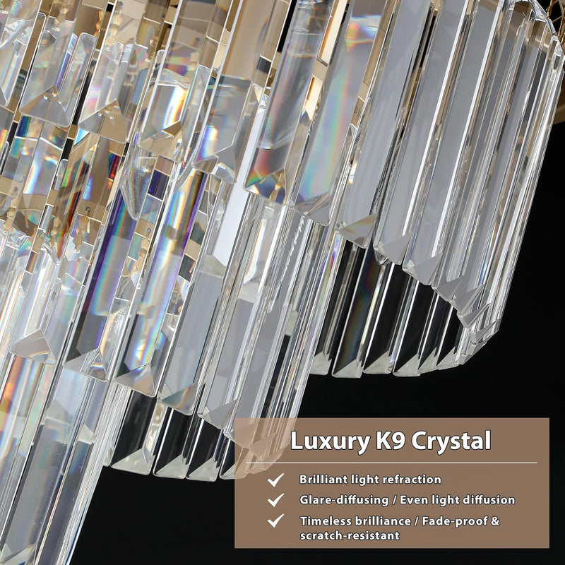 Crystal Chandeliers for Dining Room 9-Lights D20 Inch