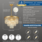 Crystal Chandeliers for Dining Room 9-Lights D20 Inch