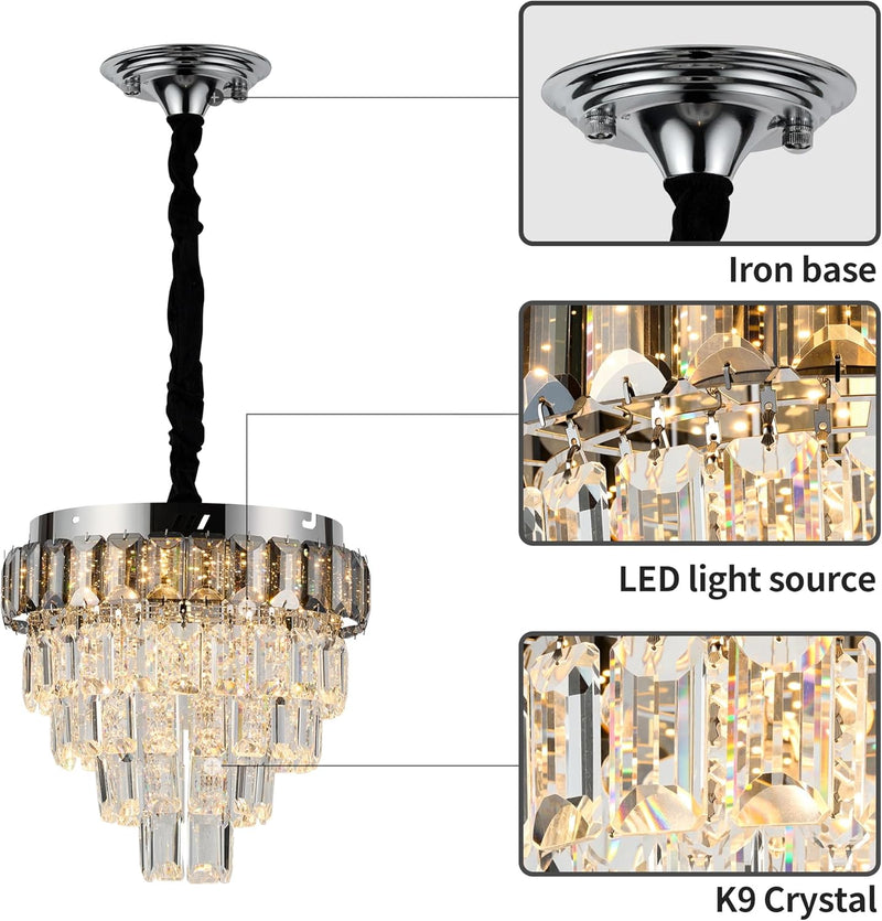 Crystal Chandelier Clear Ceiling Light D12 X H