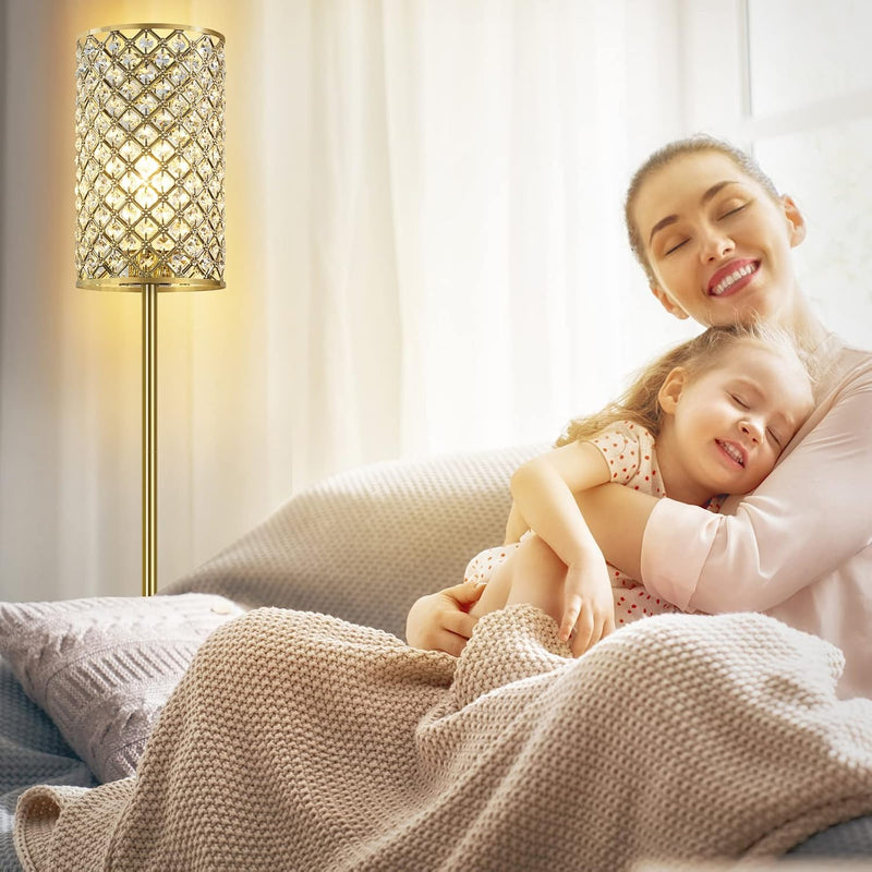 Crystal Floor Lamp Elegant Standing Modern Lamps