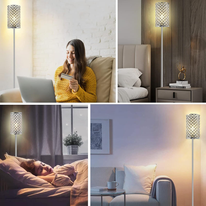 Crystal Floor Lamp Elegant Standing Modern Lamps
