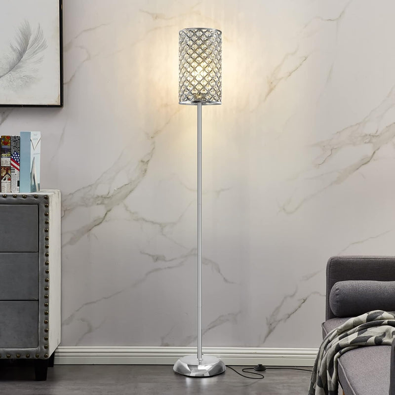 Crystal Floor Lamp Elegant Standing Modern Lamps