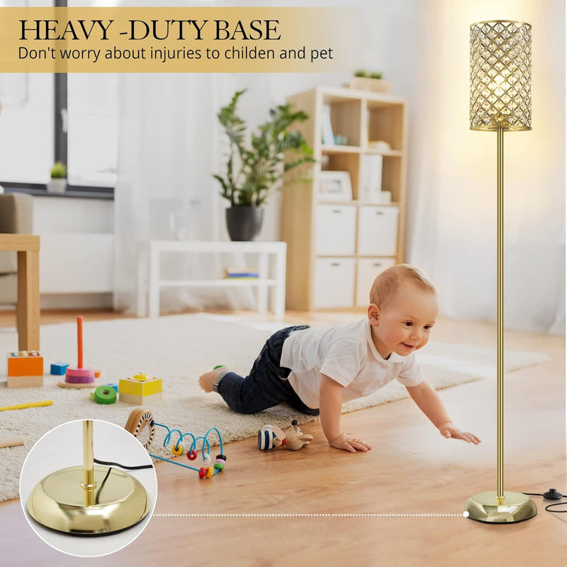 Crystal Floor Lamp Elegant Standing Modern Lamps
