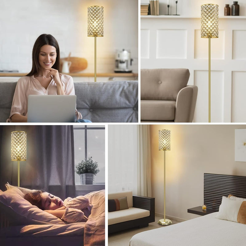 Crystal Floor Lamp Elegant Standing Modern Lamps