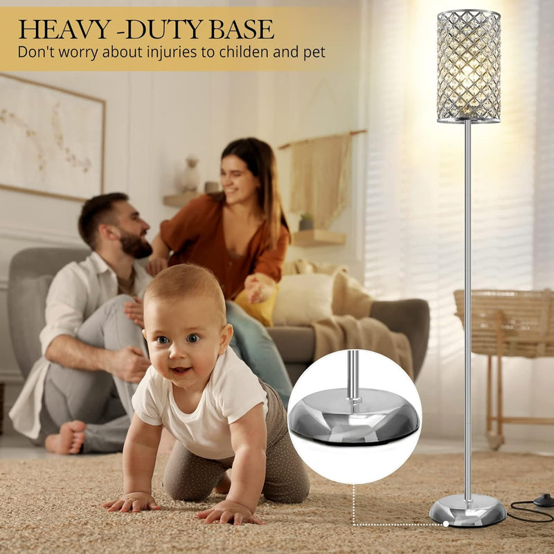 Crystal Floor Lamp Elegant Standing Modern Lamps