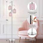 Crystal Floor Lamps 3-Light Standing Lamp for Living