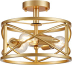 Crystal Leaf Chandelier 3-Light Vintage Farmhouse Industrial