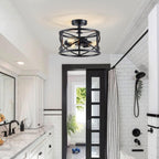 Crystal Leaf Chandelier 3-Light Vintage Farmhouse Industrial