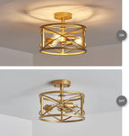 Crystal Leaf Chandelier 3-Light Vintage Farmhouse Industrial