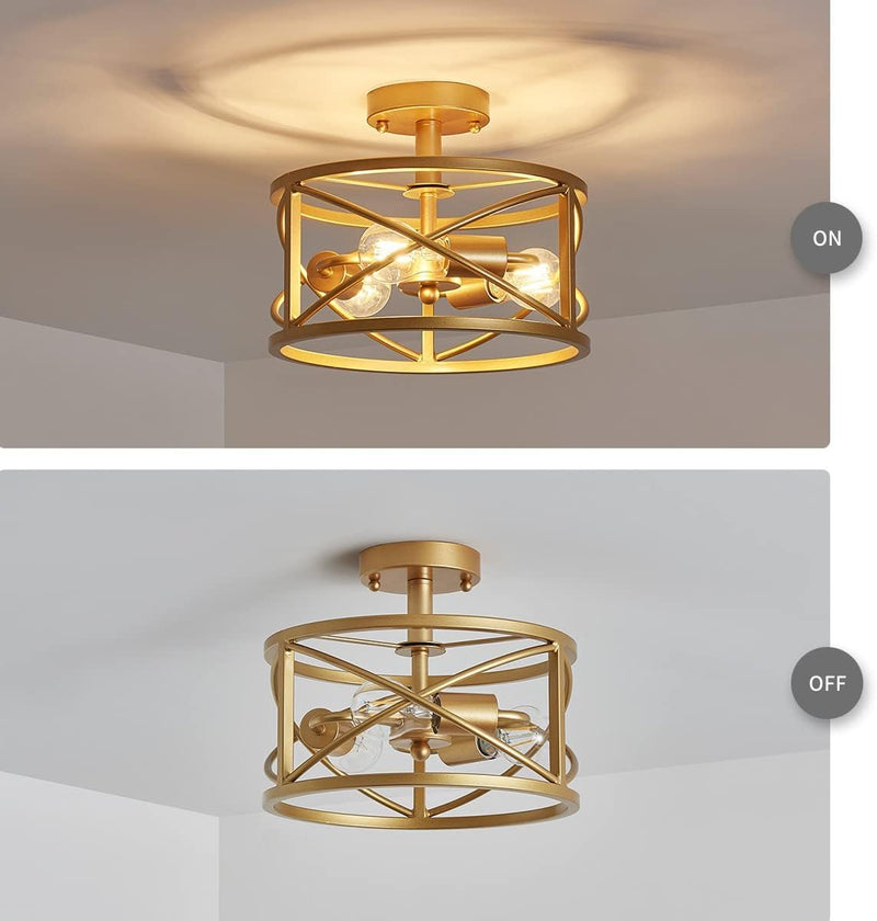 Crystal Leaf Chandelier 3-Light Vintage Farmhouse Industrial