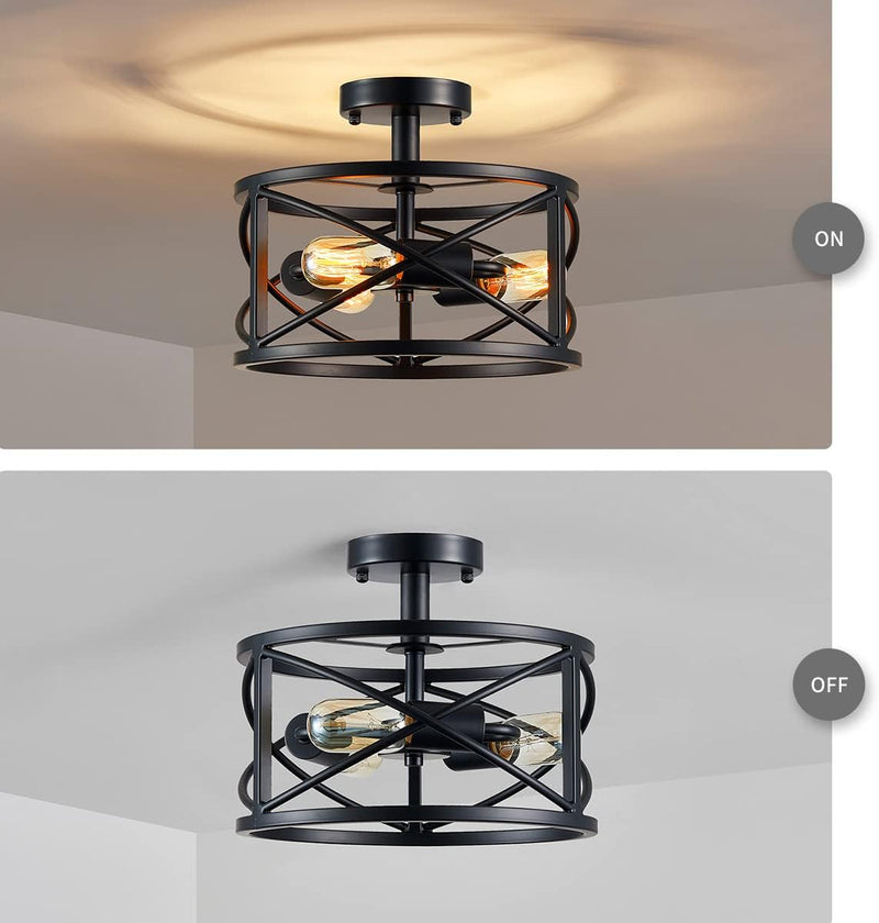 Crystal Leaf Chandelier 3-Light Vintage Farmhouse Industrial