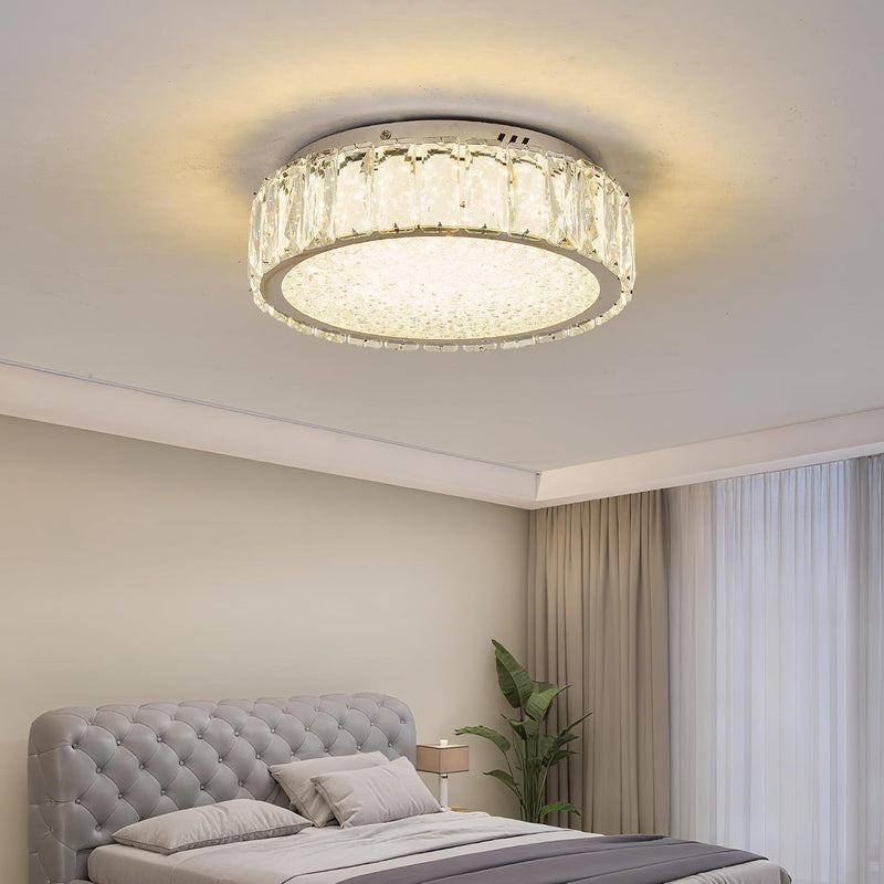 Crystal LED Ceiling Light Fixture 11.8" Flush Mount