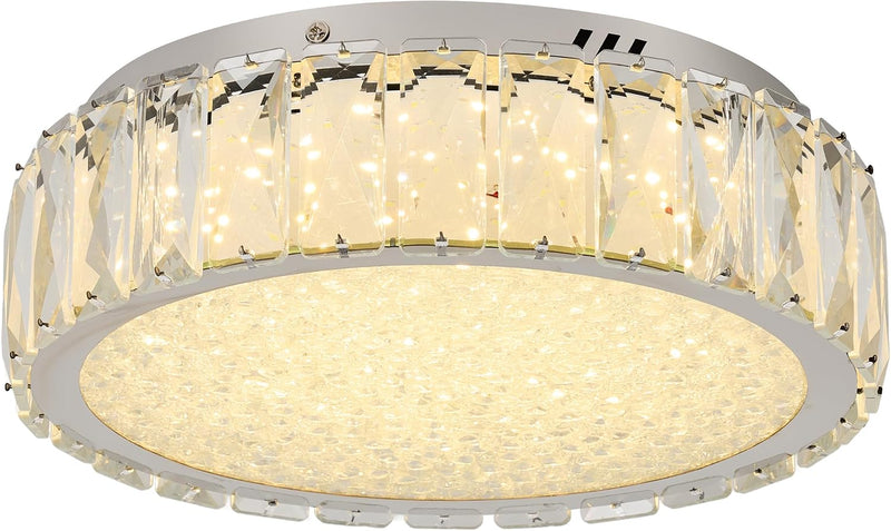 Crystal LED Ceiling Light Fixture 11.8" Flush Mount