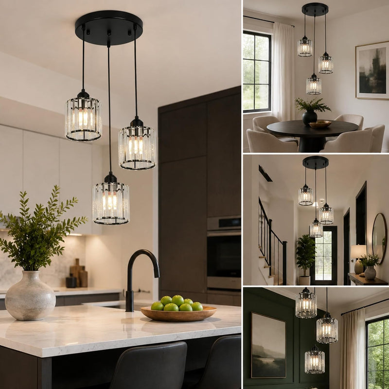 Crystal LED Ceiling Light Modern Chandelier Pendant Flush