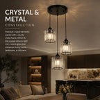 Crystal LED Ceiling Light Modern Chandelier Pendant Flush