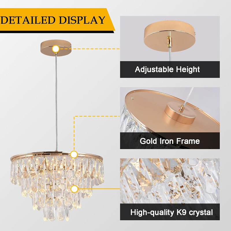 Crystal LED Ceiling Light Modern Chandelier Pendant Flush