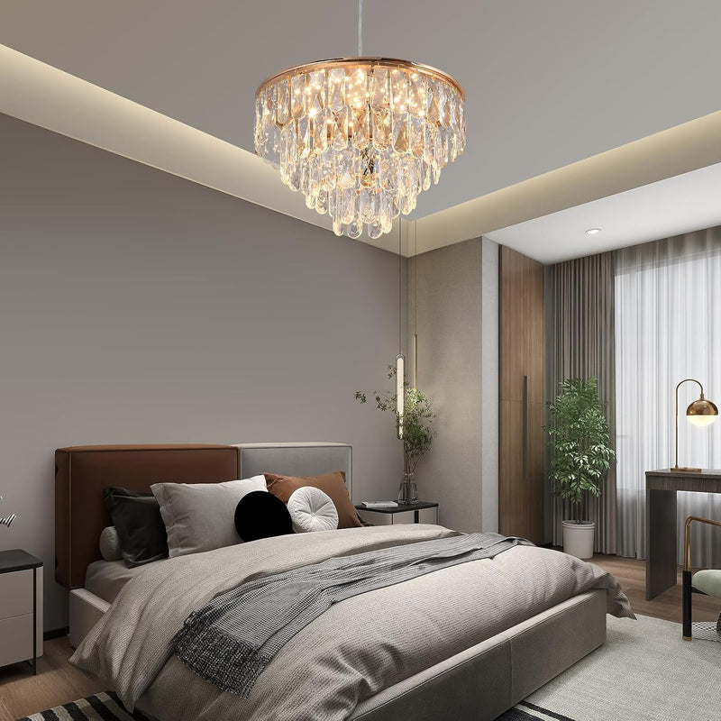 Crystal LED Ceiling Light Modern Chandelier Pendant Flush