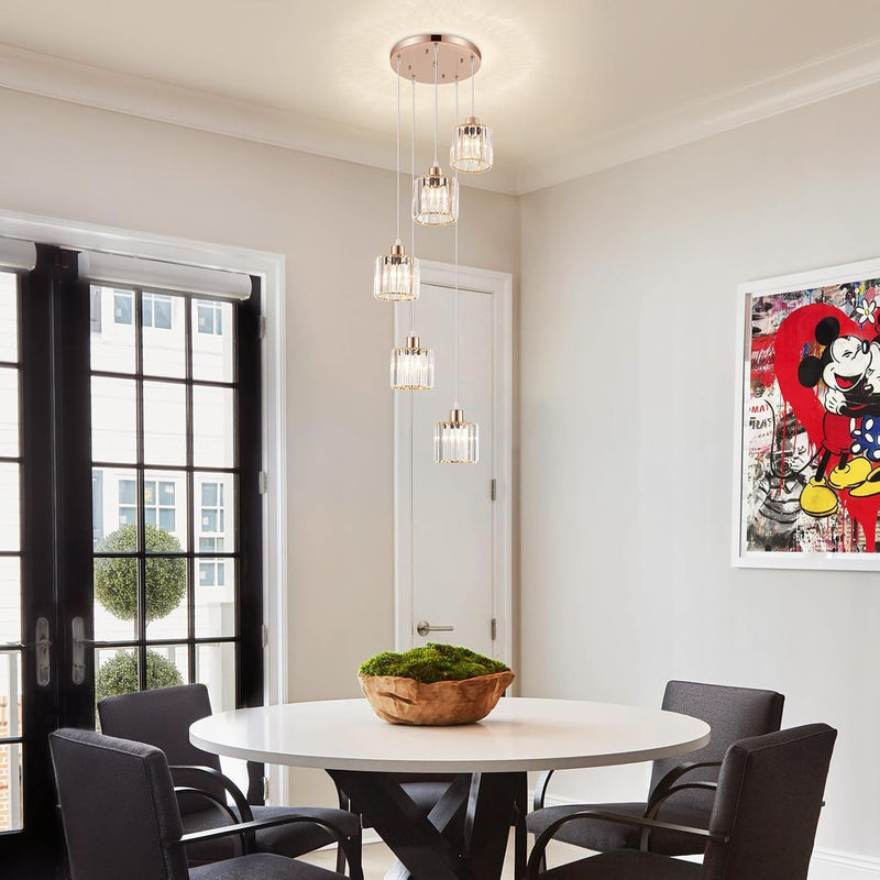 Crystal Pendant Ceiling 3 Light Chrome Kitchen Island