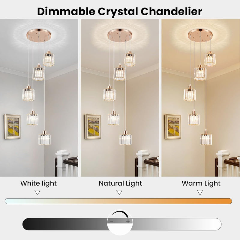 Crystal Pendant Ceiling 3 Light Chrome Kitchen Island